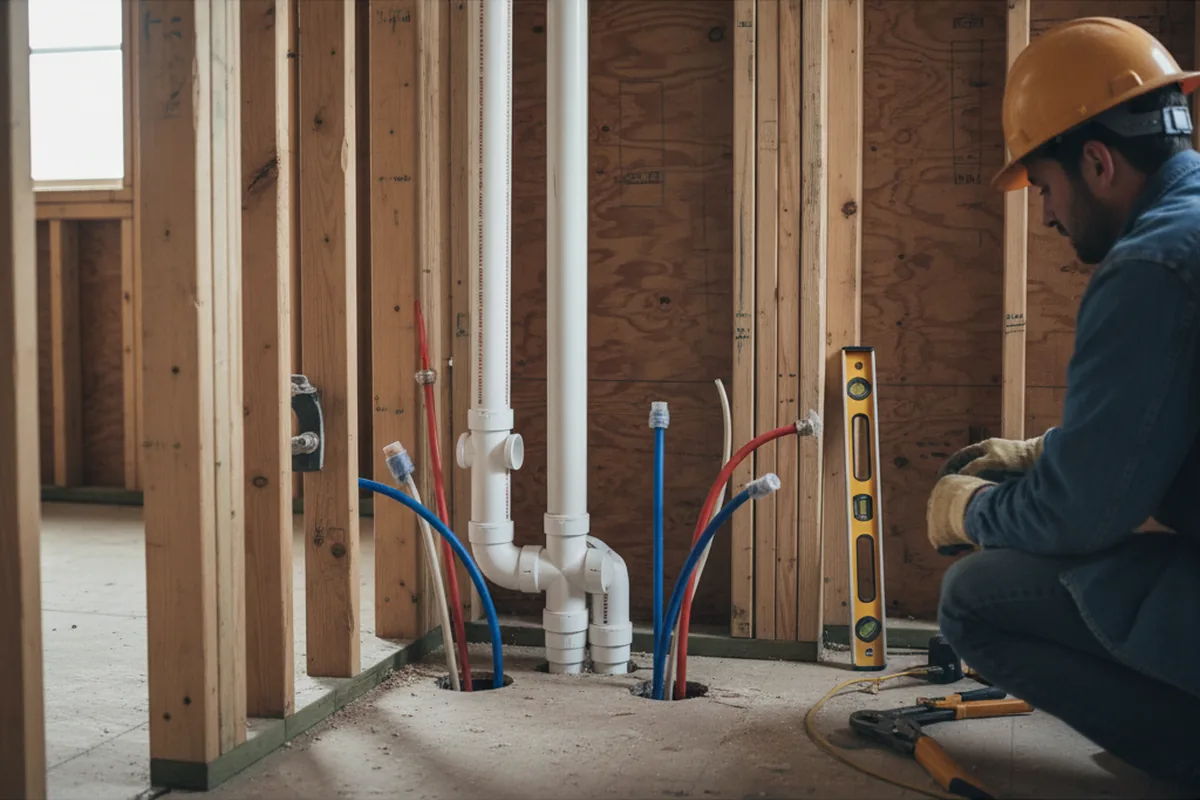 Drain and supply rough-in during Toilet Repair and Installation in Mulino